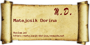 Matejcsik Dorina névjegykártya