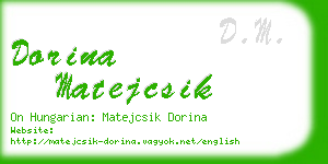 dorina matejcsik business card